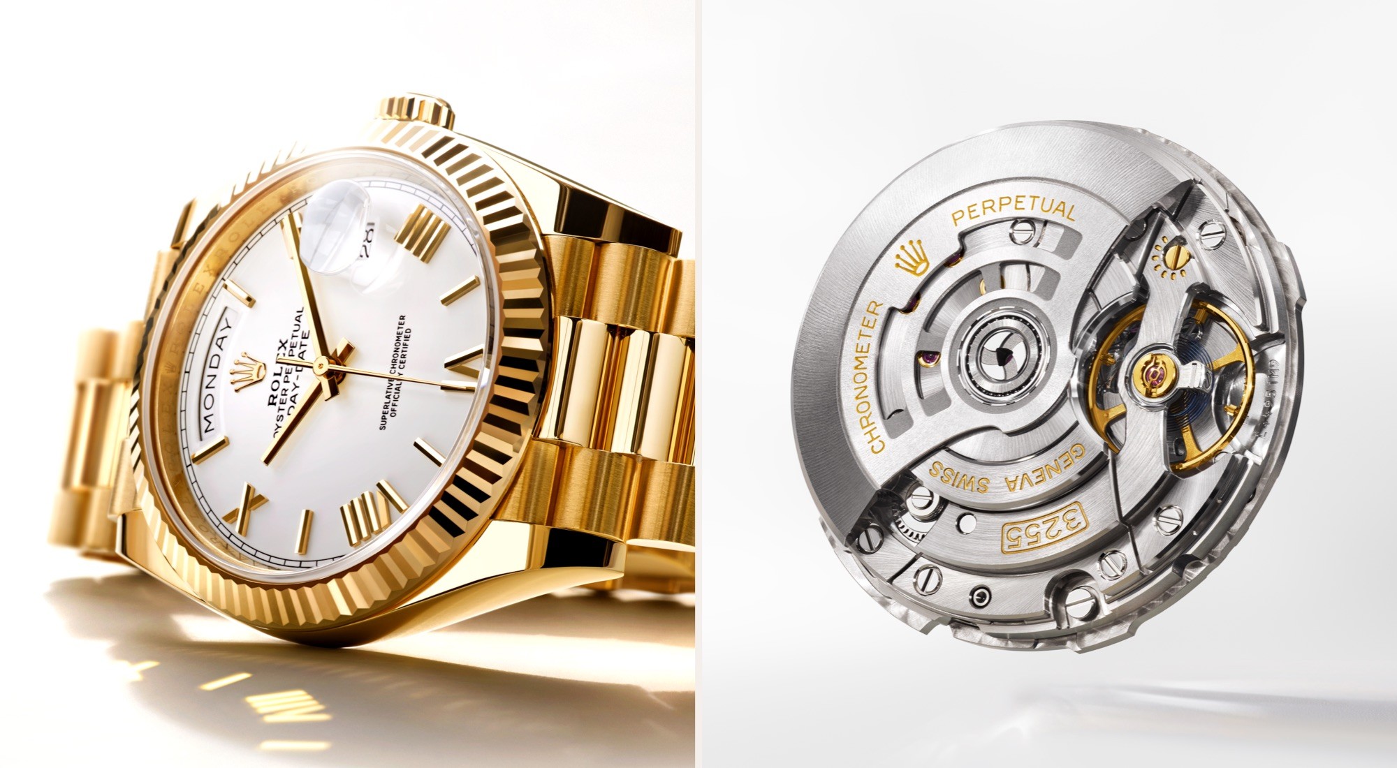 Rolex Day Date in Gelbgold und Uhrwerk