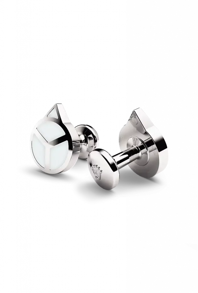 Rolex Manschettenknöpfe „Zeiger“ in Weißgold und Leuchtmasse, A1029 bei Rolex Juwelier Krebber