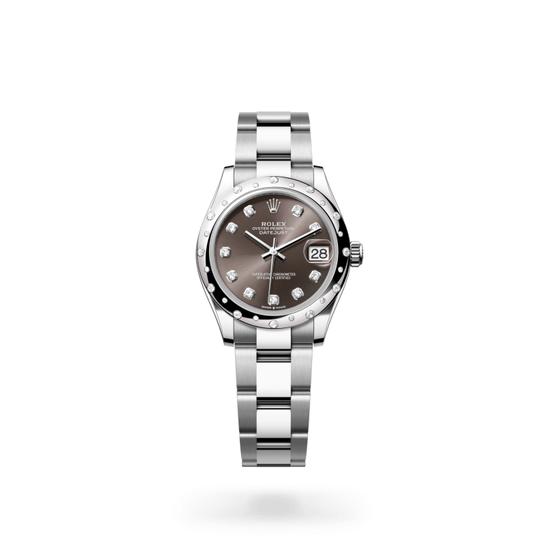 Rolex Datejust 31 in Edelstahl und Weißgold mit Diamanten M278344RBR-0007 bei Juwelier Krebber in Mönchengladbach