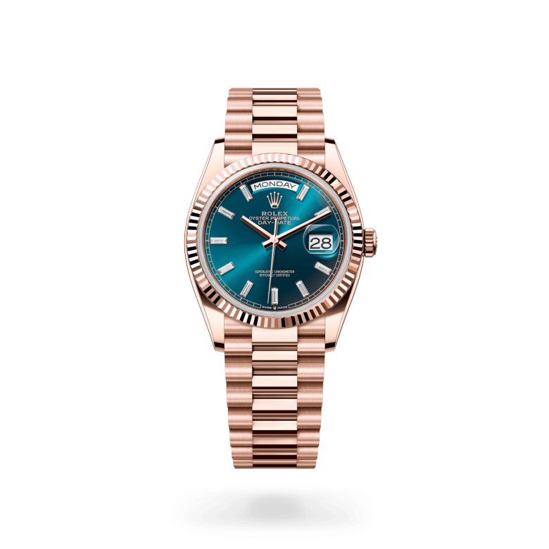 Rolex Day-Date in Everose Gold 128235-0085 bei Juwelier Krebber in Mönchengladbach